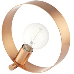 Loops Modern Sleek Table Lamp Light Brushed Copper Metal Hoop Shade Industrial Chic - thumbnail 1