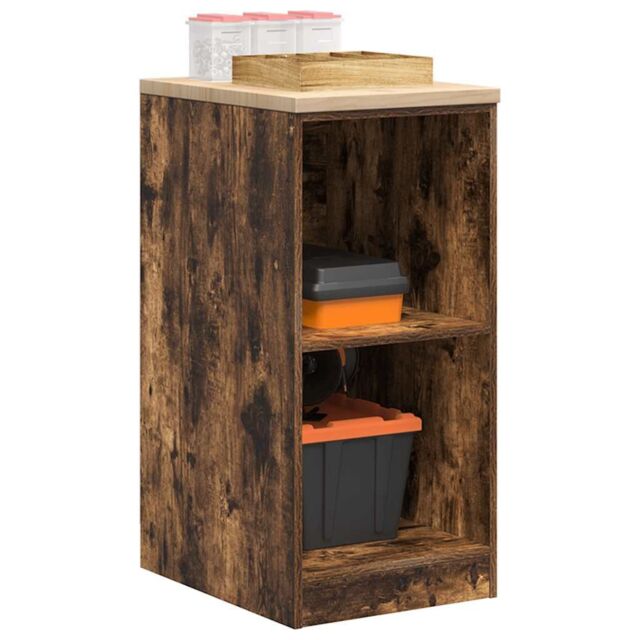 Berkfield Home Garage Storage Cabinet Smoked Oak 40x51x85 cm Solid Wood Pine in Brown - Size: 40 x 51 x 85 cm - image 1