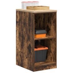 Berkfield Home Garage Storage Cabinet Smoked Oak 40x51x85 cm Solid Wood Pine in Brown - Size: 40 x 51 x 85 cm - thumbnail 1