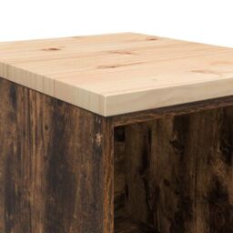 Berkfield Home Garage Storage Cabinet Smoked Oak 40x51x85 cm Solid Wood Pine in Brown - Size: 40 x 51 x 85 cm - thumbnail 8