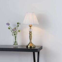 Pagazzi Edwina Antique Brass Touch Table Lamp in Gold