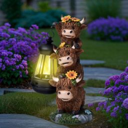 Obasyhig Style 1 Outdoor Solar Calf Sculpture Pendant Light in Brown - thumbnail 2