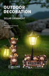 Obasyhig Style 1 Outdoor Solar Calf Sculpture Pendant Light in Brown - thumbnail 6