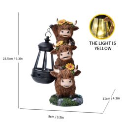 Obasyhig Style 1 Outdoor Solar Calf Sculpture Pendant Light in Brown - thumbnail 7