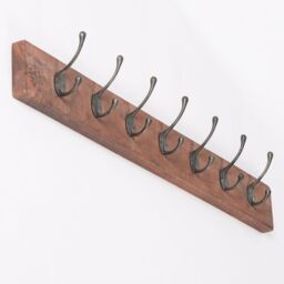 Glasstone 7 Hook 90cm Wooden Coat Hanger in Brown - thumbnail 1
