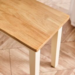 FurnitureboxUK Tenby Small Cream & Oak Coloured Wooden Dining Bench in Light Oak - thumbnail 4