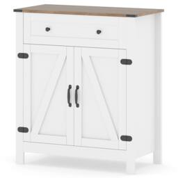 Costway Wooden Sideboard Buffet Cabinet Kitchen Pantry Storage Cabinetw/Drawer in White - thumbnail 6