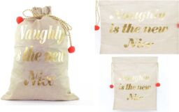 Shatchi Large Premium Hessian Santa Sack Brown Stocking Bag Christmas Gifts Bag 72x50cm - Size: 72x50 cm - thumbnail 3