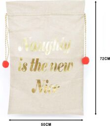 Shatchi Large Premium Hessian Santa Sack Brown Stocking Bag Christmas Gifts Bag 72x50cm - Size: 72x50 cm - thumbnail 4