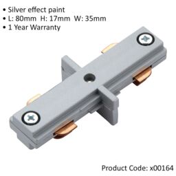 Loops Commercial Track Light Internal Connector - 80mm Length - Silver Rail System in Metallics - thumbnail 2