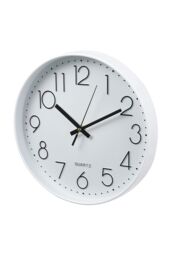 Living and Home 12 Inch Non-Ticking Wall Clock in White - thumbnail 3