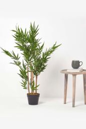 Homescapes Luxury 3ft Bamboo Tree Artificial Plant, Real Stem, Black Pot, 95cm in Green - thumbnail 6