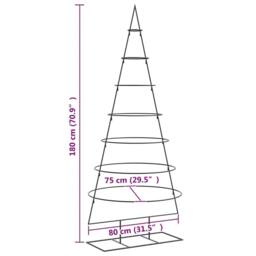 Berkfield Home Metal Christmas Tree for Decoration Black 180 cm - thumbnail 7