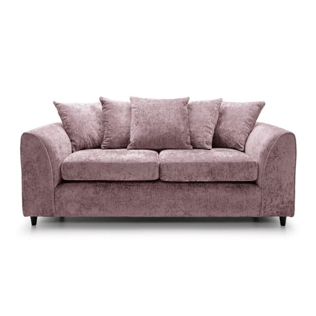 Abakus Direct Harriet Crushed Chenille 3 Seater Sofa in Pink - image 1