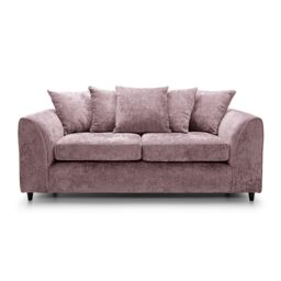 Abakus Direct Harriet Crushed Chenille 3 Seater Sofa in Pink - thumbnail 1