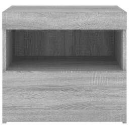 Berkfield Home Bedside Cabinets with LED Lights 2 pcs Grey Sonoma 50x40x45 cm - Size: 50 x 40 x 45 cm - thumbnail 9
