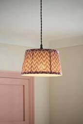 ValueLights Saffira Pleat Taper Chevron Easy Fit Pendant Lamp Shade in Bright Pink - Size: Small - thumbnail 1