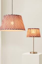 ValueLights Saffira Pleat Taper Chevron Easy Fit Pendant Lamp Shade in Bright Pink - Size: Small - thumbnail 7
