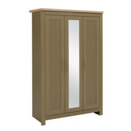 Birlea 3 Door Mirror Wardrobe Highgate Farmhouse Shabby Chic in Olive - thumbnail 5