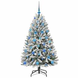 Berkfield Home Artificial Christmas Tree Green & White 150 cm PVC & Metal - thumbnail 3