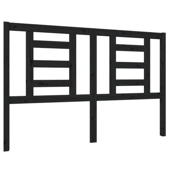 Berkfield Home Bed Headboard Black 146x4x100 cm Solid Wood Pine - Size: 146 x 4 x 100 cm - image 1