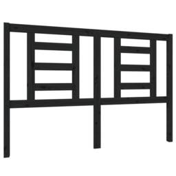 Berkfield Home Bed Headboard Black 146x4x100 cm Solid Wood Pine - Size: 146 x 4 x 100 cm - thumbnail 1