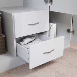 HD Designs Riano 3 Door 2 Drawer Mirrored Wardrobe Storage Organizer in White - thumbnail 8