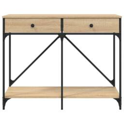 Berkfield Home Decorative Console Table Sonoma Oak 100x39x78.5 cm Engineered Wood in Light Brown - thumbnail 6