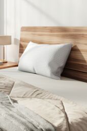 Living and Home Medium Support Shredded Memory Foam Pillow with Removable Washable Bamboo Fiber Honeycomb Pattern Cover, 66cm L x 48cm W - thumbnail 2
