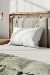 Living and Home Medium Support Shredded Memory Foam Pillow with Removable Washable Bamboo Fiber Honeycomb Pattern Cover, 66cm L x 48cm W