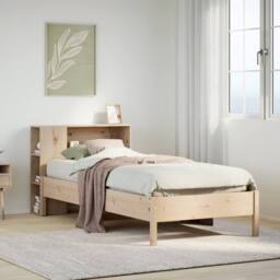 Berkfield Home Decorative Bookcase Bed without Mattress 75x190 cm Small Single S in Natural - thumbnail 2