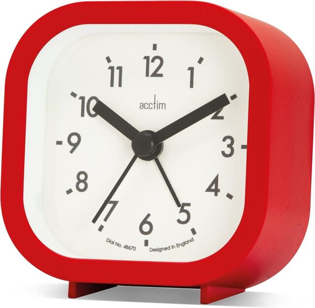 Acctim Robyn Mini Bedside Alarm Clock in Red - image 1