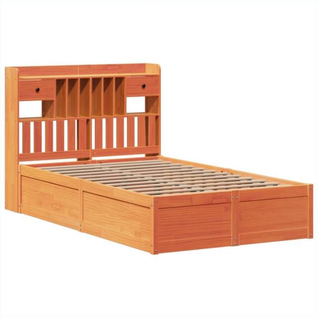 Berkfield Home Beautiful Bed Frame without Mattress Wax Brown 135x190 cm Double - image 1