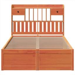 Berkfield Home Beautiful Bed Frame without Mattress Wax Brown 135x190 cm Double - thumbnail 4