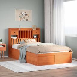 Berkfield Home Beautiful Bed Frame without Mattress Wax Brown 135x190 cm Double - thumbnail 2