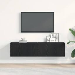 Berkfield Home TV Cabinet Black Oak 120x30x30.5 cm Engineered Wood - thumbnail 3
