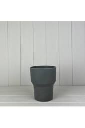 KDMD Earthy Anthracite Bamboo Minimalist Orchid Pot in Grey