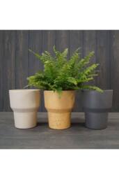 KDMD Earthy Anthracite Bamboo Minimalist Orchid Pot in Grey - thumbnail 2