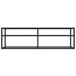Berkfield Home TV Cabinet Black 140x40x40.5 cm Tempered Glass - thumbnail 3