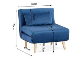 Home Detail Clover Single Sofa Bed in Mid Blue - thumbnail 5