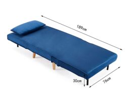 Home Detail Clover Single Sofa Bed in Mid Blue - thumbnail 6