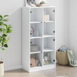 Berkfield Home Highboard with Doors White 68x37x142 cm Engineered Wood - Size: 68 x 37 x 142 cm - thumbnail 1