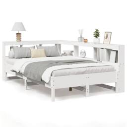 Berkfield Home Decorative Bookcase Bed without Mattress White 120x190 cm Solid W - thumbnail 3