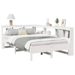 Berkfield Home Decorative Bookcase Bed without Mattress White 120x190 cm Solid W - thumbnail 1