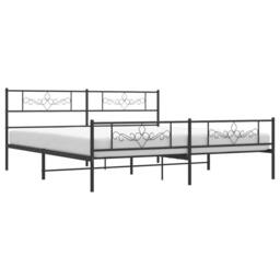Berkfield Home Metal Bed Frame with Headboard & Footboard Black 193x203 cm - thumbnail 3