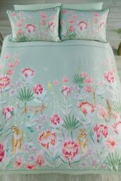 Soiree 'Tropical Leopard' 500 thread count Duvet Cover Set in Green - Size: Super King - thumbnail 3