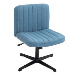 Hinsinc Blue Armless Office Chair Fabric Padded Seat - Size: 0.6m2