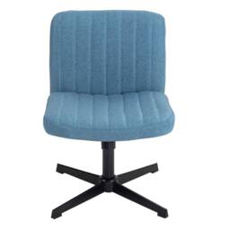 Hinsinc Blue Armless Office Chair Fabric Padded Seat - Size: 0.6m2 - thumbnail 2