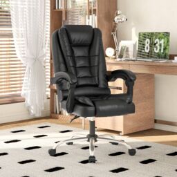 Rattantree Premium Ergonomic Recliner Office Chair - Tailored Comfort for Home Office Productivity in Black - thumbnail 6