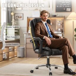 Rattantree Premium Ergonomic Recliner Office Chair - Tailored Comfort for Home Office Productivity in Black - thumbnail 2